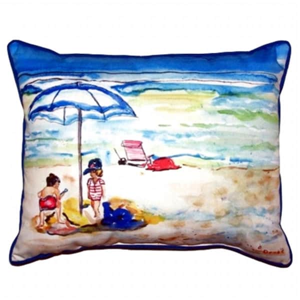 Betsy Drake Children At The Beach Extra Large Zippered Pillow - ZP391