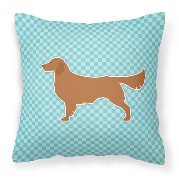 Jensendistributionservices Golden Retriever Checkerboard Blue Fabric Decorative Pillow - MI2550089