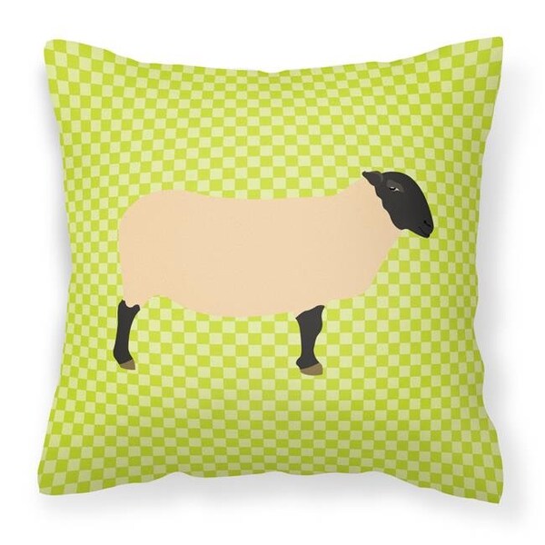 Carolines Treasures Carolines Treasures BB7798PW1414 Suffolk Sheep Green Fabric Decorative Pillow; 14 x 14 in. - BB7798PW1414