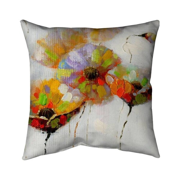 Begin Home Decor 20 x 20 in. Color Dotted Flowers-Double Sided Print Indoor Pillow - 5541-2020-FL50