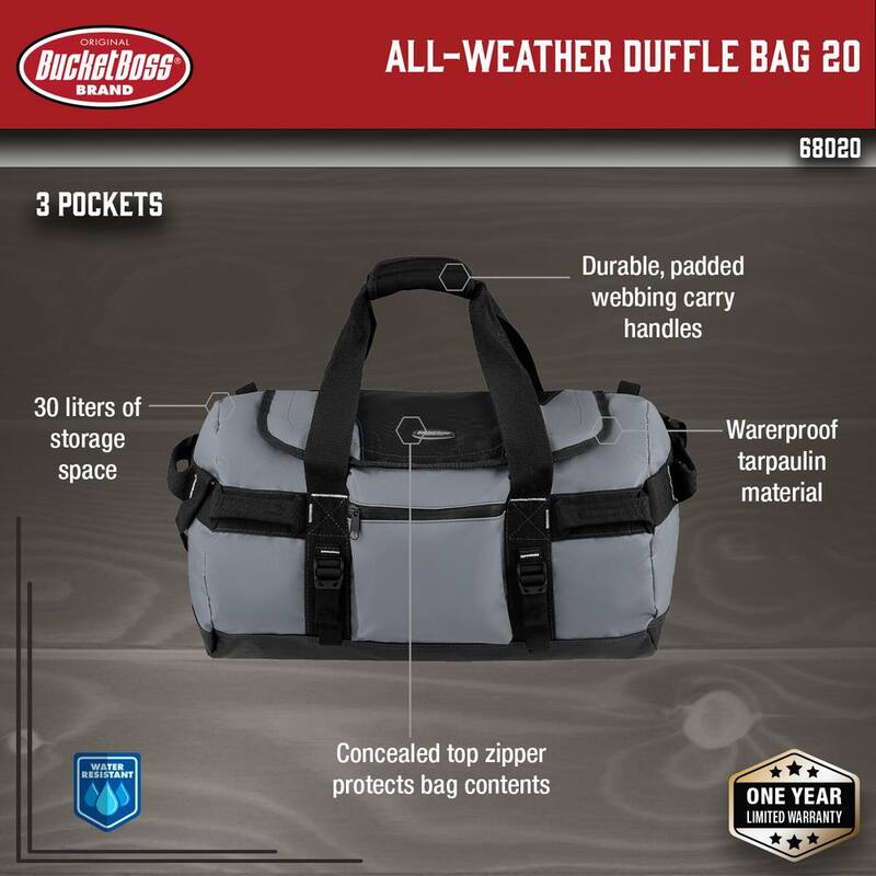 BUCKET BOSS 20 in. All-Weather Duffle Tool Bag - 68020
