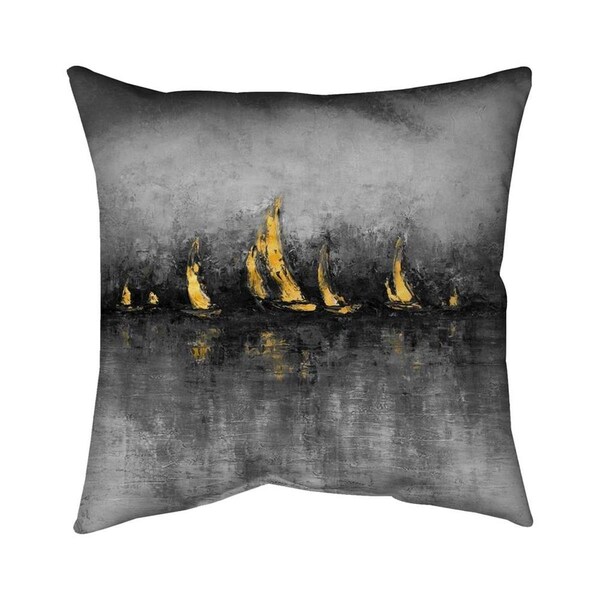 Fondo 20 x 20 in. Gold Sailboats-Double Sided Print Indoor Pillow - FO2773625