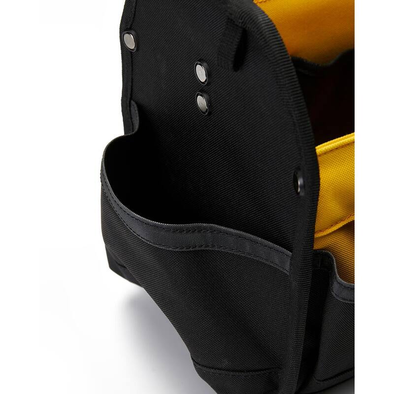 CAT Tool storage, 17 in., 14 pockets, Black and yellow, 600-D Polyester ,Open tote , Heavy duty handle - 84670