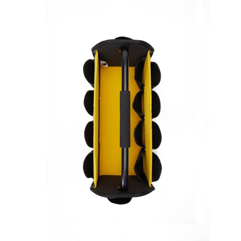 CAT Tool storage, 17 in., 14 pockets, Black and yellow, 600-D Polyester ,Open tote , Heavy duty handle - 84670