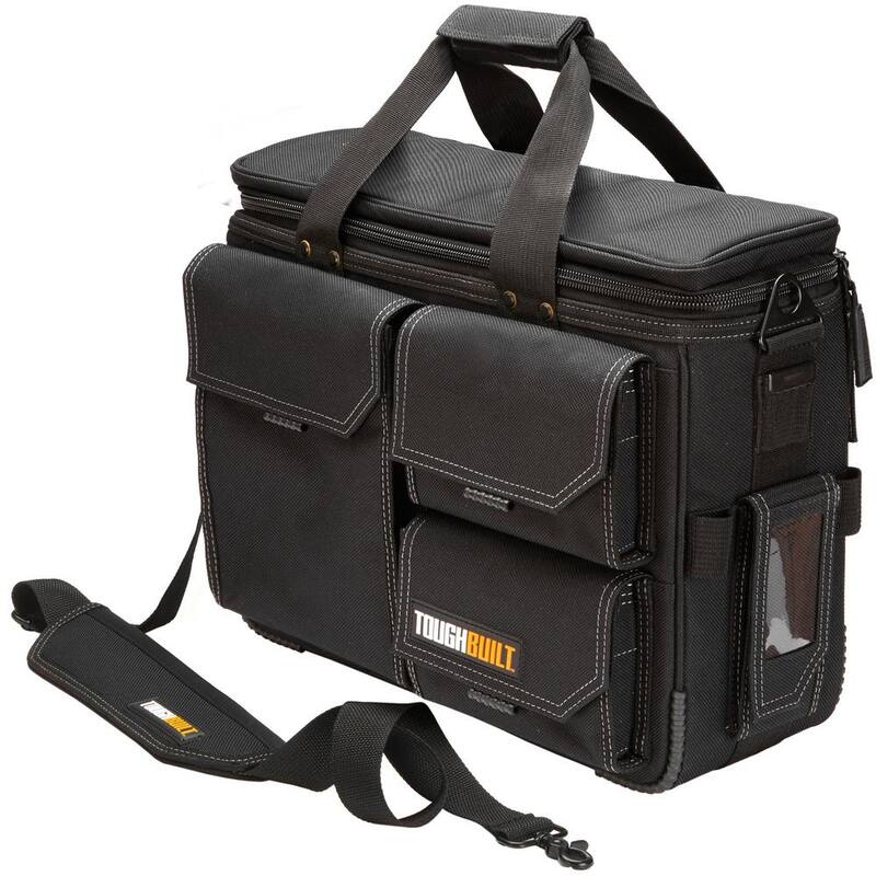 TOUGHBUILT 19.5" Large Black Laptop Bag with Quick Access, Shoulder Strap, ClipTech hub and padded device pocket - TB-EL-1-L2