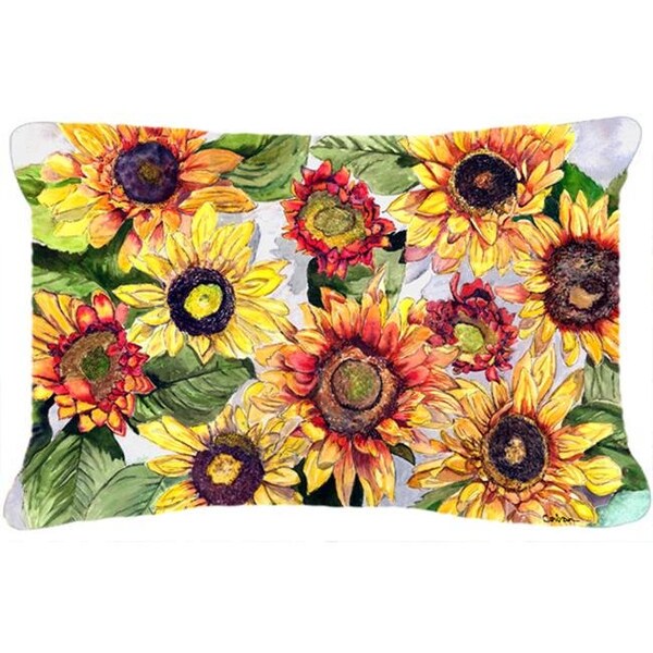 Jensendistributionservices 12 x 16 In. Sunflowers Indoor & Outdoor Fabric Decorative Pillow - MI54980