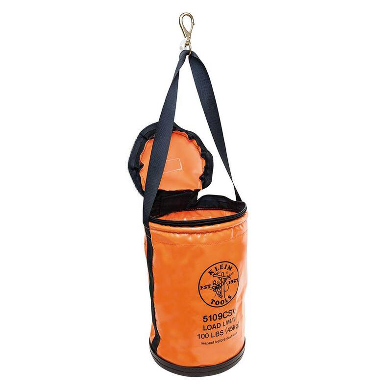 Klein Tools Utility Bucket, Vinyl Tool Bucket with Top Close, Swivel Snap, 12-Inch - 5109CSV