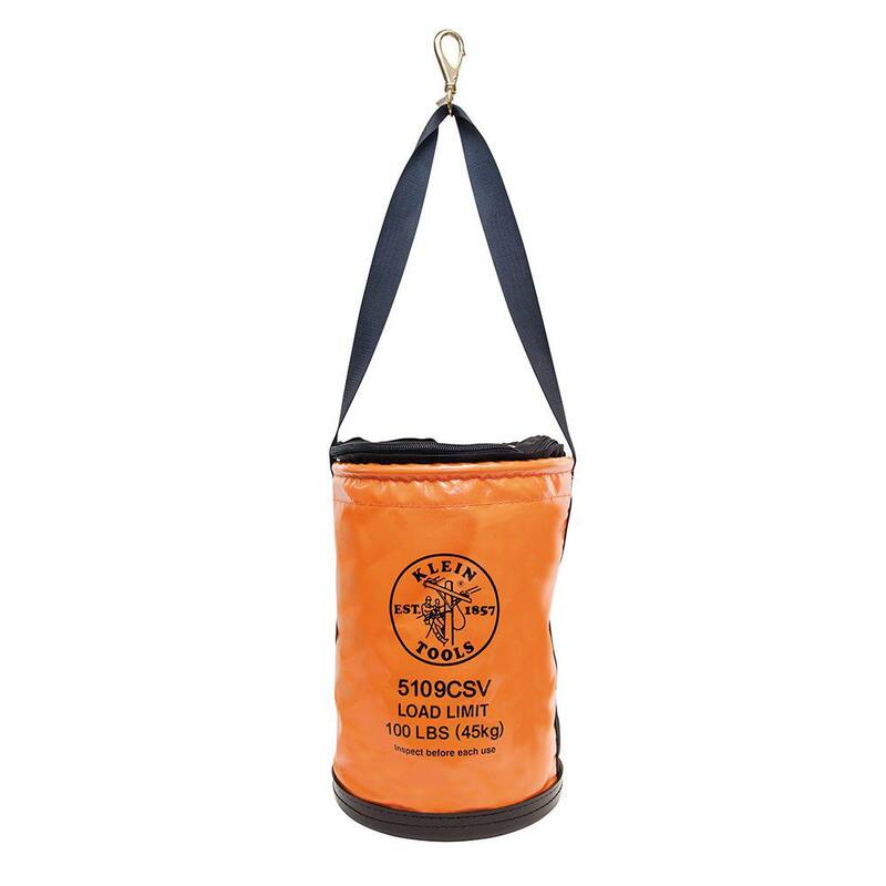 Klein Tools Utility Bucket, Vinyl Tool Bucket with Top Close, Swivel Snap, 12-Inch - 5109CSV