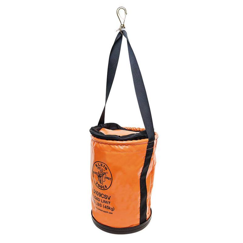 Klein Tools Utility Bucket, Vinyl Tool Bucket with Top Close, Swivel Snap, 12-Inch - 5109CSV