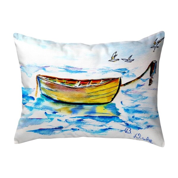 Betsy Drake 16 x 20 in. Yellow Row Boat No Cord Pillow - NC830