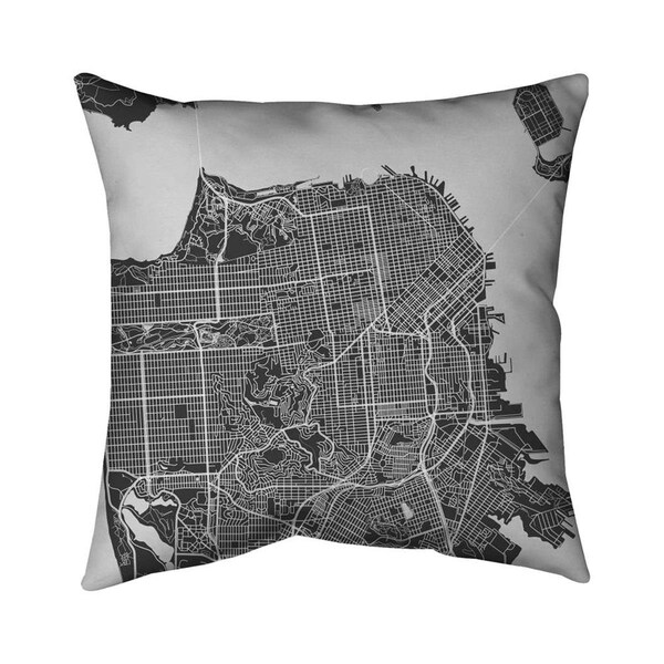 Begin Home Decor 20 x 20 in. San Francisco City Plan-Double Sided Print Indoor Pillow - 5541-2020-TV17