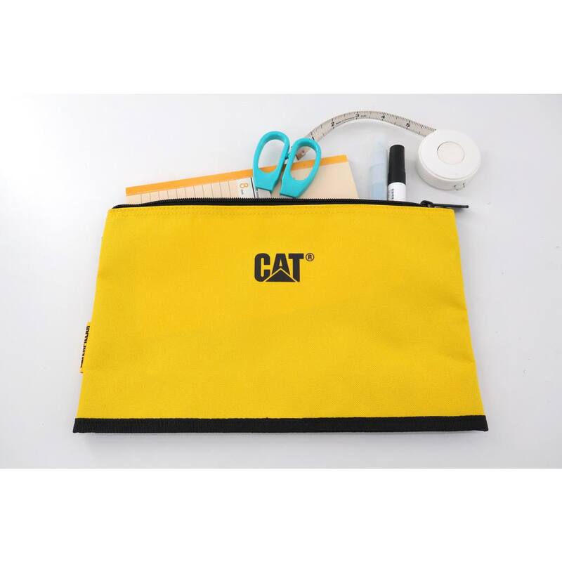 CAT Tool Storage, 12 in. 1 Pocket, Black and Yellow, 600-D Polyester, Document Bag, Can be Used to Organize Documents - 84666