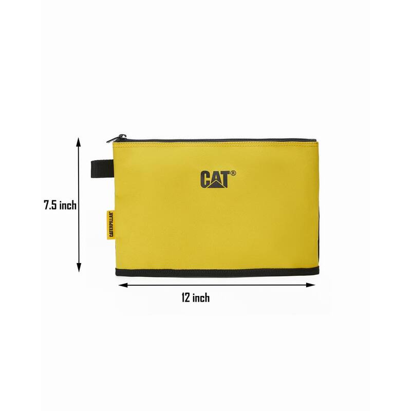CAT Tool Storage, 12 in. 1 Pocket, Black and Yellow, 600-D Polyester, Document Bag, Can be Used to Organize Documents - 84666