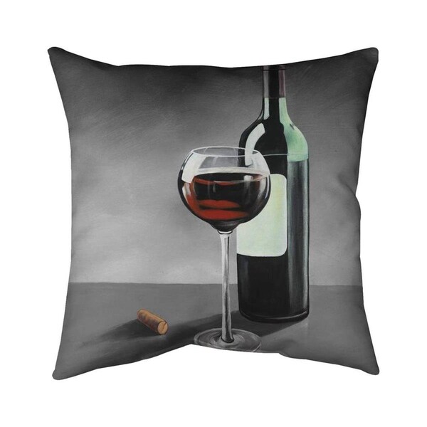 Begin Home Decor 26 x 26 in. Bottle of Burgundy-Double Sided Print Indoor Pillow - 5541-2626-GA73-1