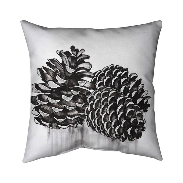 Begin Home Decor 20 x 20 in. Three Small Pine Cones-Double Sided Print Indoor Pillow - 5541-2020-MI100