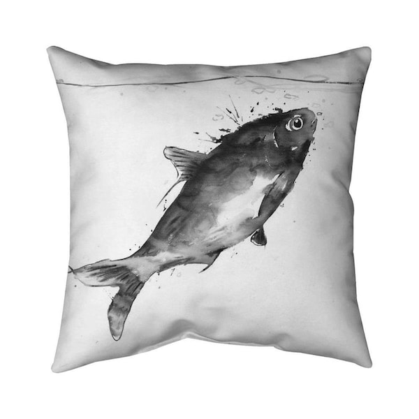 Begin Home Decor 20 x 20 in. Happy Swimming Fish-Double Sided Print Indoor Pillow - 5541-2020-AN449