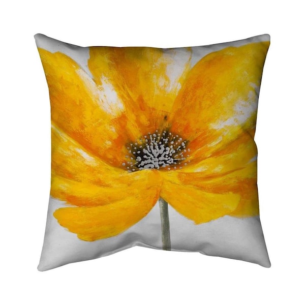 Begin Home Decor 26 x 26 in. Big Yellow Flower-Double Sided Print Indoor Pillow - 5541-2626-FL103
