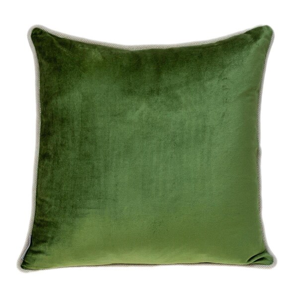 Homeroots Reversible Blue & Green Square Velvet Throw Pillow Multi Color - 402771
