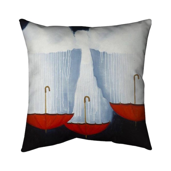 Fondo 20 x 20 in. Upside Down Umbrellas-Double Sided Print Indoor Pillow - FO2772183