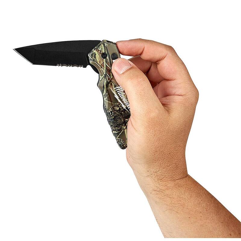 Milwaukee 15 in. Ultimate Jobsite Backpack with FASTBACK Camo Stainless Steel Spring Assisted Folding Knife (2-Piece) - 48-22-8201-48-22-1535