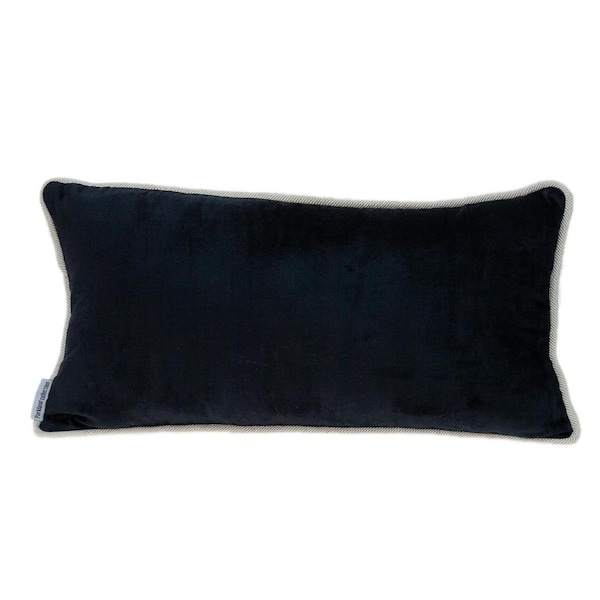 Palacedesigns Reversible Black & White Lumbar Velvet Throw Pillow Multi Color - PA3671284