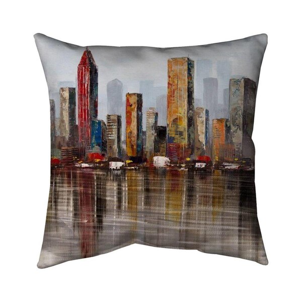 Fondo 20 x 20 in. Rust Looking City-Double Sided Print Indoor Pillow - FO2793828