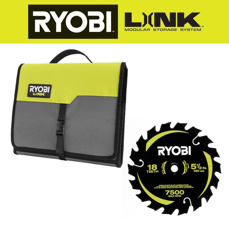 RYOBI LINK Accessory Organizer with 5-1/2 in. 18T Thin Kerf Carbide Circular Saw Blade - STM312-A065101
