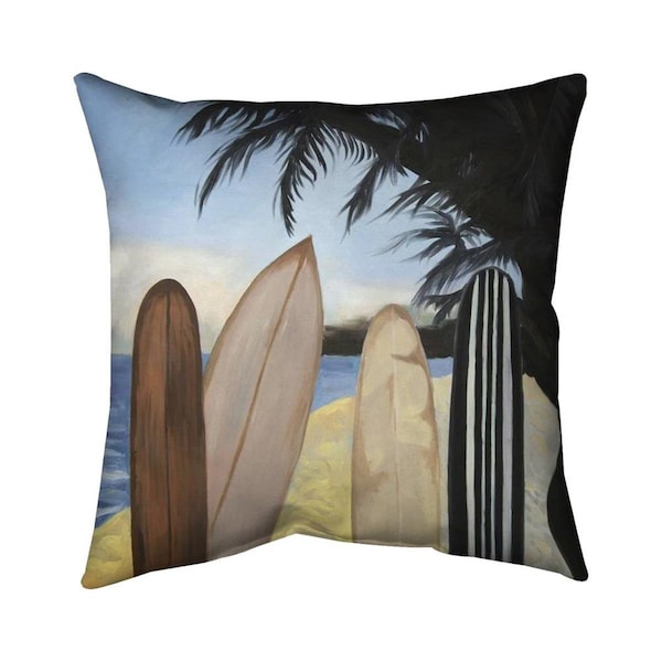 Begin Home Decor 20 x 20 in. Surfboards-Double Sided Print Indoor Pillow - 5541-2020-SP61