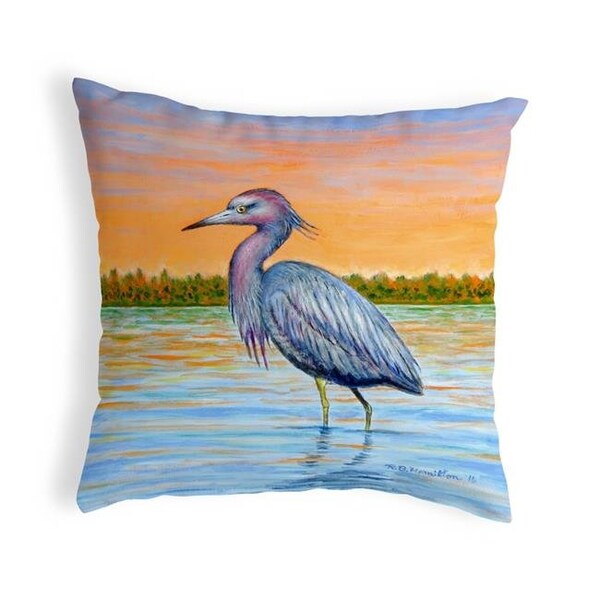 Betsy Drake Betsy Drake KS493 12 x 12 in. Heron & Sunset Small No-Cord Pillow - KS493