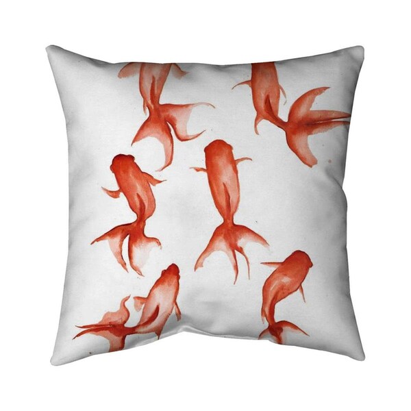 Fondo 26 x 26 in. Small Red Fishes-Double Sided Print Indoor Pillow - FO2795414