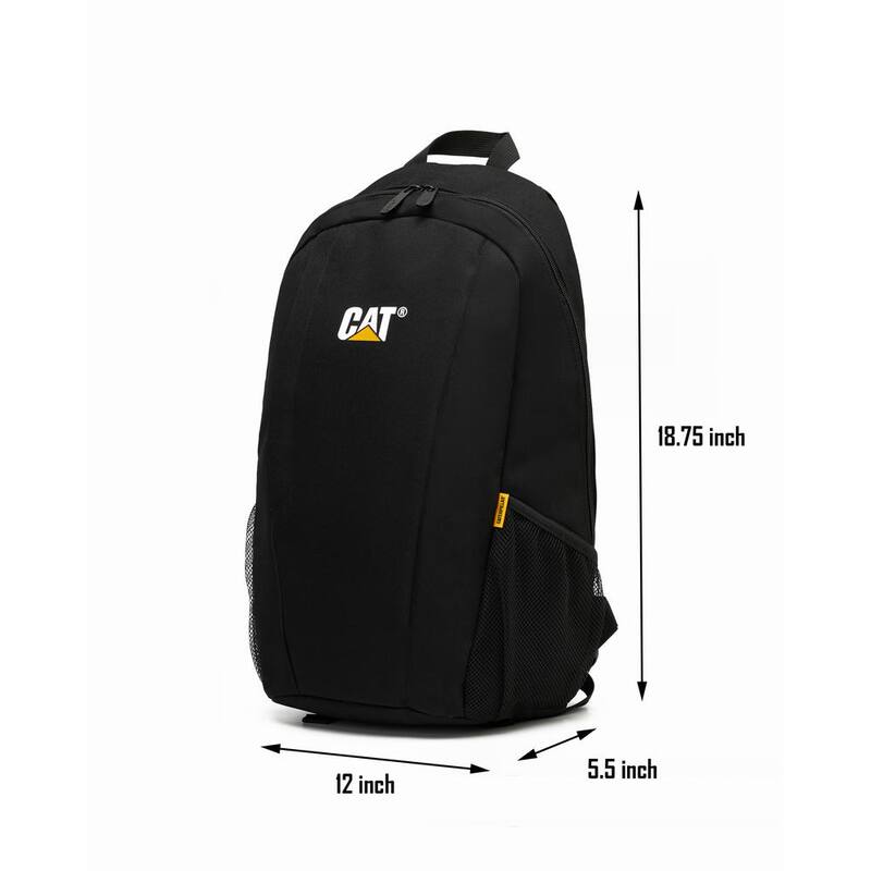 CAT Soft Bag, 12 in., 3 Pockets, Black, 600-D Polyester, Backpack, Large capacity Ample Storage Space, 1 Laptop Sleeve - 84622-01
