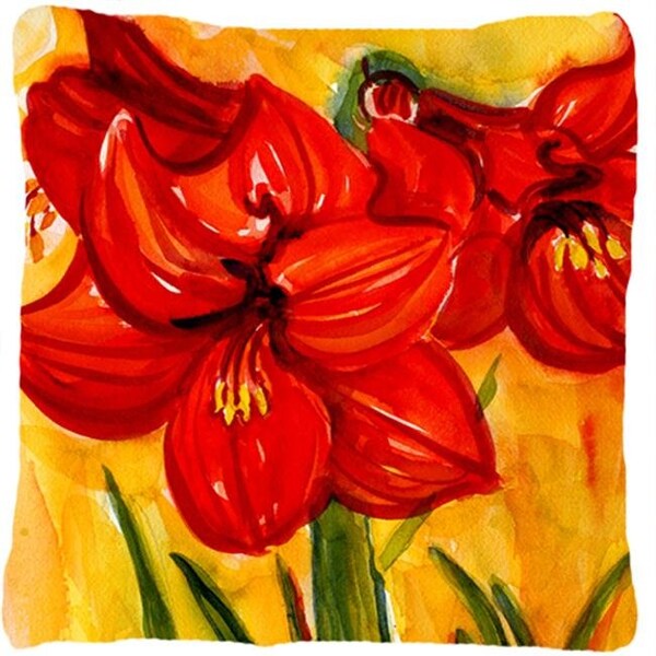 Carolines Treasures Carolines Treasures 6067PW1414 Flower - Amaryllis Decorative Indoor & Outdoor Fabric Pillow - 6067PW1414