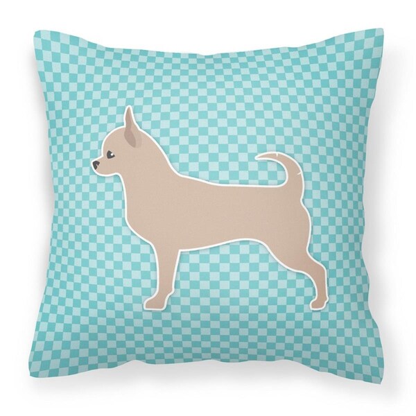 Jensendistributionservices Chihuahua Checkerboard Blue Fabric Decorative Pillow - MI2550091