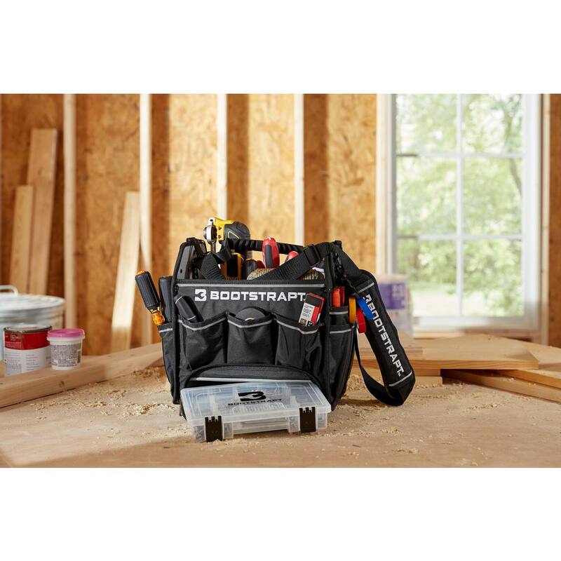 BOOTSTRAPT 12 in. Electrician's Tote Bag with Integrated Parts Bin Compartment - 006-512