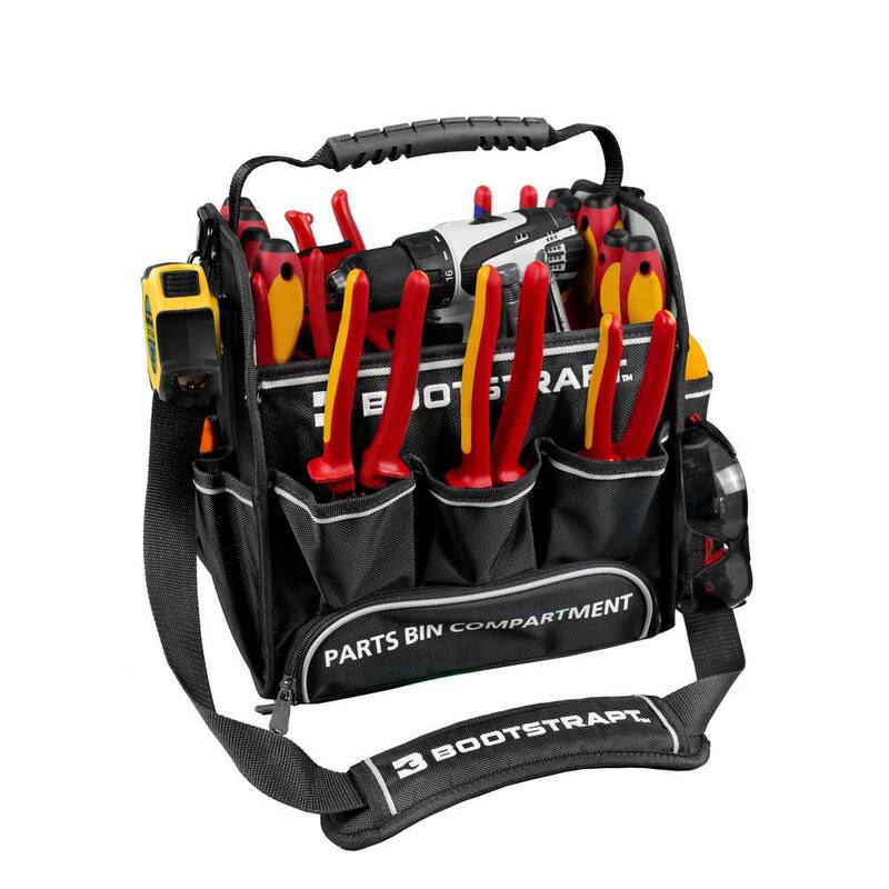 BOOTSTRAPT 12 in. Electrician's Tote Bag with Integrated Parts Bin Compartment - 006-512
