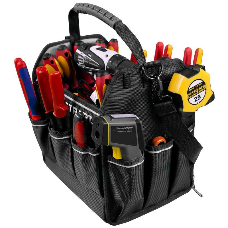 BOOTSTRAPT 12 in. Electrician's Tote Bag with Integrated Parts Bin Compartment - 006-512