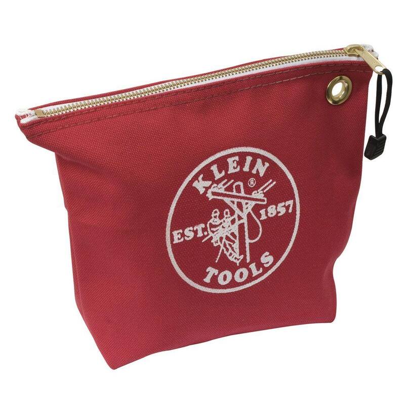 Klein Tools 10 in. Consumables Red Canvas Zipper Bag - 5539RED