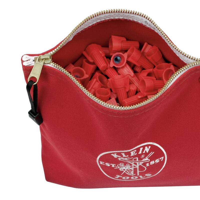 Klein Tools 10 in. Consumables Red Canvas Zipper Bag - 5539RED
