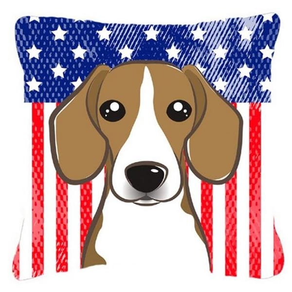 Carolines Treasures Carolines Treasures BB2169PW1818 American Flag & Beagle Fabric Decorative Pillow - BB2169PW1818