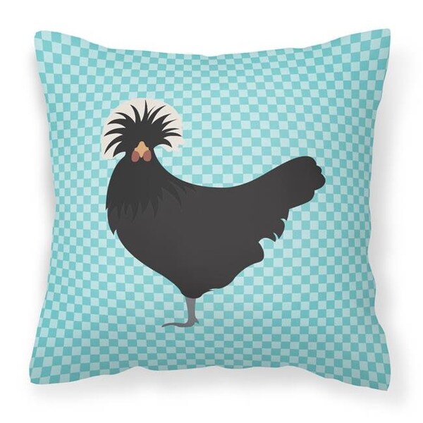 Carolines Treasures Carolines Treasures BB8008PW1414 Polish Poland Chicken Blue Check Fabric Decorative Pillow; 14 x 14 in. - BB8008PW1414