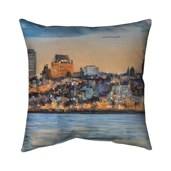 Fondo 26 x 26 in. Skyline of Quebec City-Double Sided Print Indoor Pillow - FO2793082