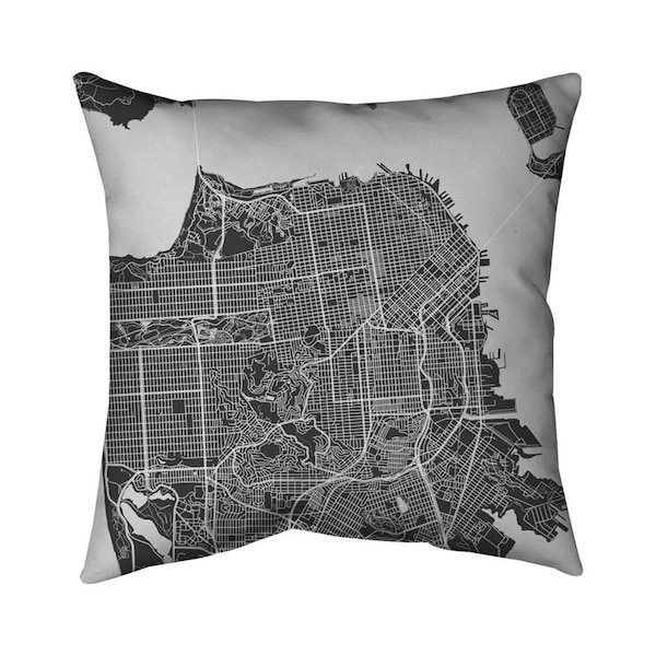 Fondo 20 x 20 in. San Francisco City Plan-Double Sided Print Indoor Pillow - FO2791544