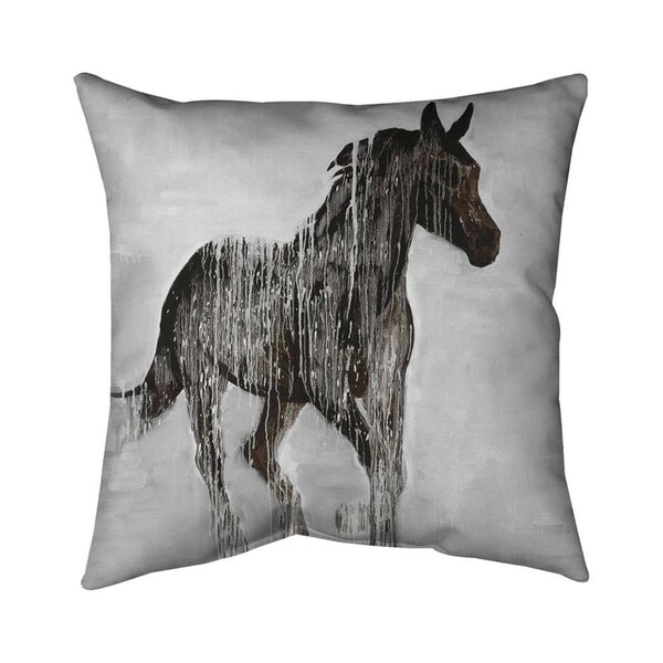 Fondo 20 x 20 in. Abstract Brown Horse-Double Sided Print Indoor Pillow - FO2795264