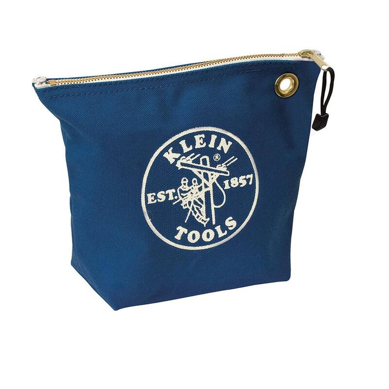 Klein Tools 10 in. Consumables Blue Canvas Zipper Bag - 5539BLU