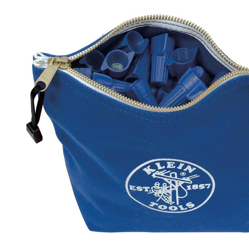 Klein Tools 10 in. Consumables Blue Canvas Zipper Bag - 5539BLU