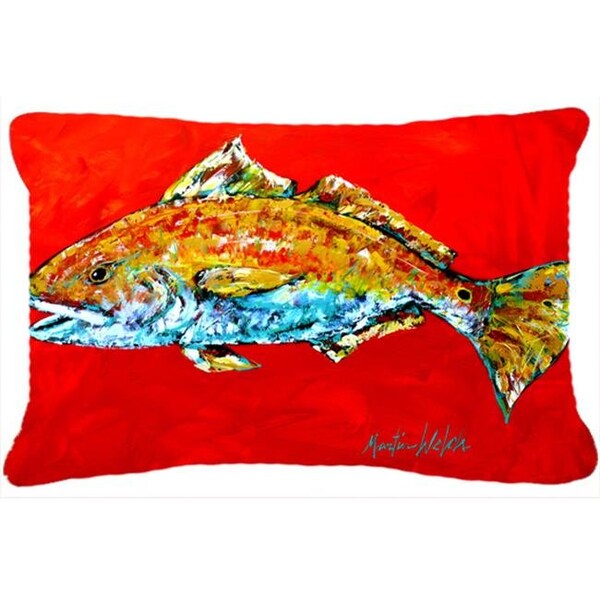 Carolines Treasures Carolines Treasures MW1111PW1216 Fish - Red Fish Red Head Indoor & Outdoor Fabric Decorative Pillow - MW1111PW1216