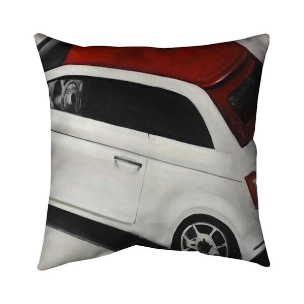 Fondo 20 x 20 in. Italian Red & White Car-Double Sided Print Indoor Pillow - FO2795722