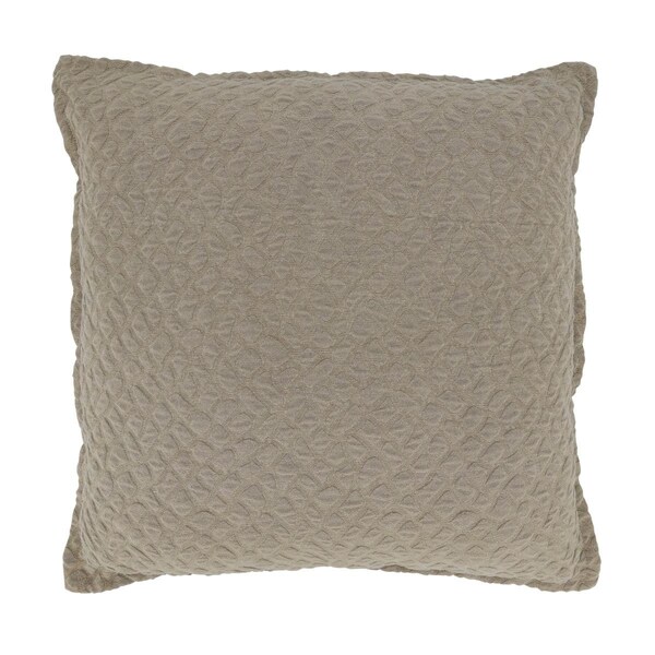 Vecindario 17 in. Textured Design Square Throw Pillow with Poly Filling, Taupe - VE2658511
