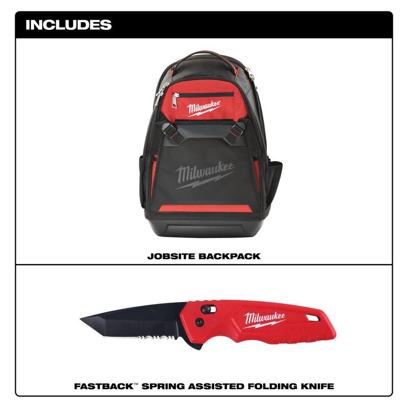 Milwaukee Jobsite Backpack with Spring Assisted Knife - 48-22-8200-48-22-1530