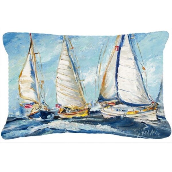 Carolines Treasures Carolines Treasures JMK1027PW1216 Roll Me Over Sailboats Canvas Fabric Decorative Pillow - JMK1027PW1216